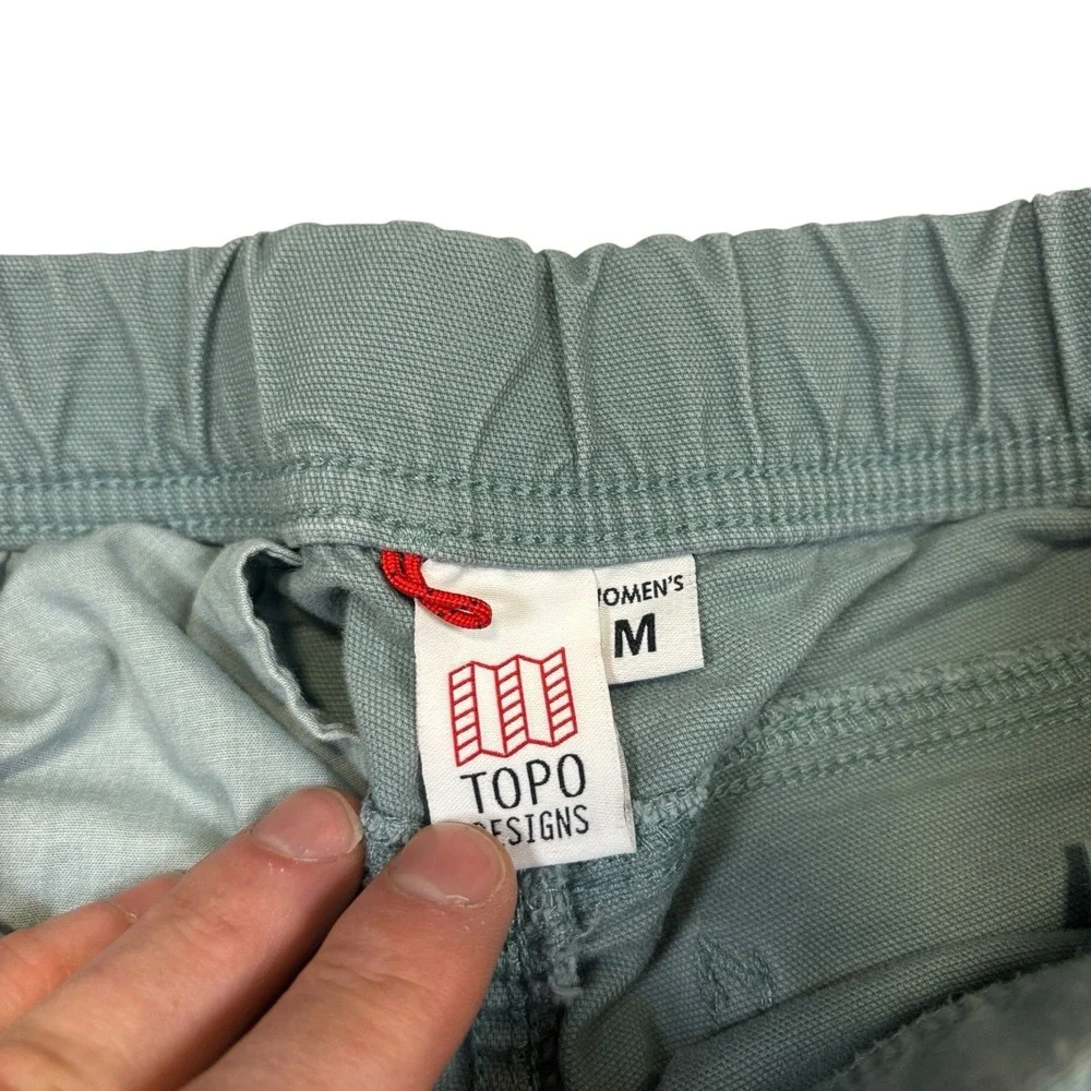 Topo Designs Dirt Pant Blue Organic Cotton Hiking Active Womens Medium - Picture 2 of 9